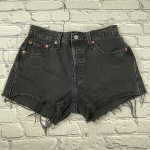 Women’s Levi’s 501 Original High Rise Short Lunar Black Size 28